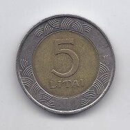 LIETUVA 5 LITAI 1999 KM # 113 VF (Gaidys) LIETUVA 5 LITAI 1999 KM # 113 VF (Gaidys)