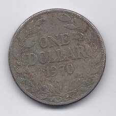 LIBERIA 1 DOLLAR 1970 KM # 18a.2 F (dirty and worn coin)