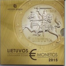 LIETUVA 2015 m. oficialus bankinis BU euro monetų rinkinys