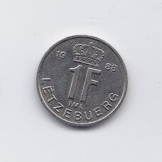 LUXEMBOURG 1 FRANC 1988 KM # 63 XF LUXEMBOURG 1 FRANC 1988 KM # 63 XF