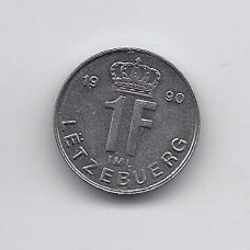 LUXEMBOURG 1 FRANC 1990 KM # 63 XF LUXEMBOURG 1 FRANC 1990 KM # 63 XF