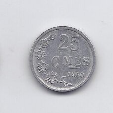 LUXEMBOURG 25 CENTIMES 1960 KM # 45a VF LUXEMBOURG 25 CENTIMES 1960 KM # 45a VF
