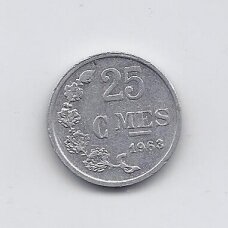 LUXEMBOURG 25 CENTIMES 1963 KM # 45a XF LUXEMBOURG 25 CENTIMES 1963 KM # 45a XF
