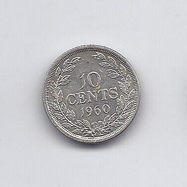 LIBERIA 10 CENTS 1960 KM # 15 VF
