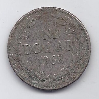 LIBERIJA 1 DOLLAR 1968 KM # 18a.2 VG/F