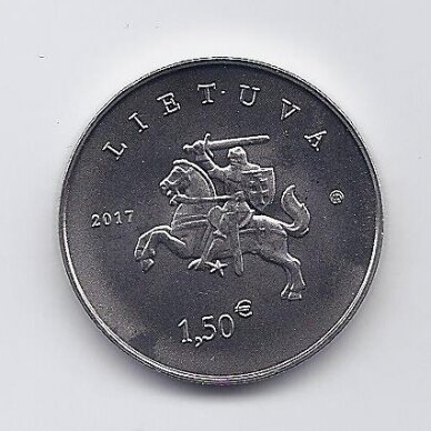 LITHUANIA 1.50 EUR 2017 KM # new UNC DOG AND HORSE 1