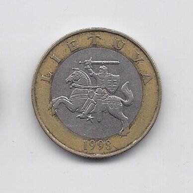 LITHUANIA 2 LITAI 1998 KM # 112 VF 1