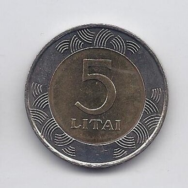 LIETUVA 5 LITAI 1998 KM # 113 XF/AU