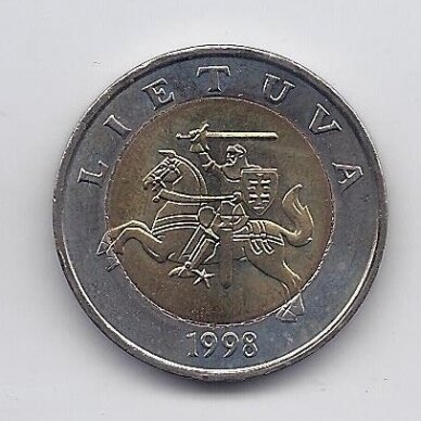 LIETUVA 5 LITAI 1998 KM # 113 XF/AU 1
