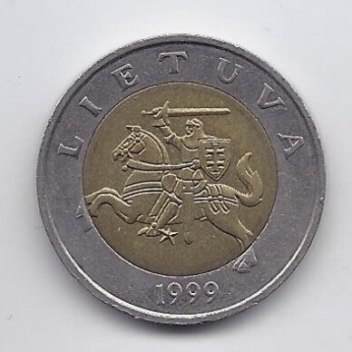 LITHUANIA 5 LITAI 1999 KM # 113 VF 1