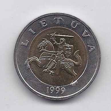 LITHUANIA 5 LITAI 1999 KM # 113 XF/AU 1