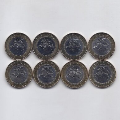 LIETUVA 8 X 2 LITAI 2012 - 2013 KM # 183 - 190 AU 1