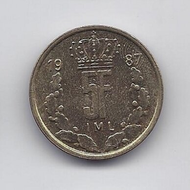 LUXEMBOURG 5 FRANCS 1987 KM # 60 VF