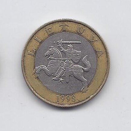LITHUANIA 2 LITAI 1998 KM # 112 VF 1