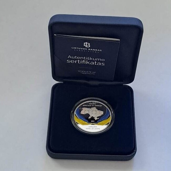 LITHUANIA 10 EURO 2022 KM # new PROOF Ukraines fight for freedom