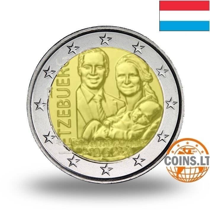 LIUKSEMBURGAS 2 EURAI 2020 PRINCAS ŠARLIS (reljefinė)