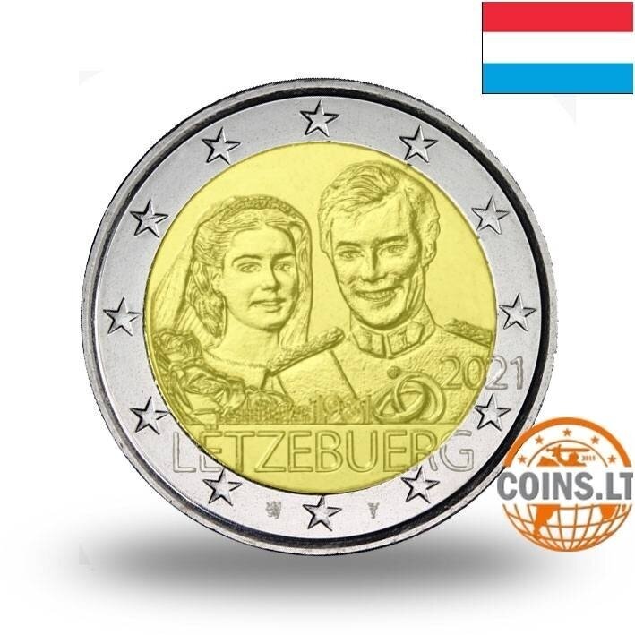 LUXEMBURG 2 EURO 2021 Marriage of Grand Duke Henri (relief)