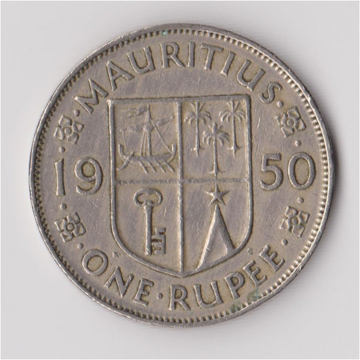 MAURICIJUS 1 RUPEE 1950 KM # 29.1 VF