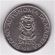 MADEIRA 25 ESCUDOS 1981 KM # 4 XF