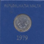 MALTA 1 POUND 1979 KM # 51 UNC (coins with patina)