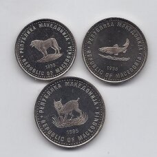MAKEDONIJA 1995 m. trijų FAO monetų rinkinys