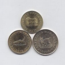 MAKEDONIJA 2008 - 2018 m. 3 monetų rinkinys
