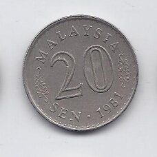 MALAYSIA 20 SEN 1981 KM # 4 VF