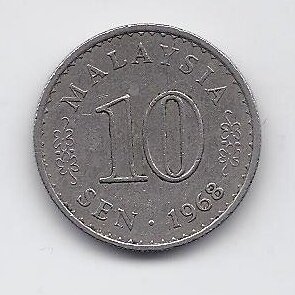 MALAYSIA 10 SEN 1968 KM # 3 VF