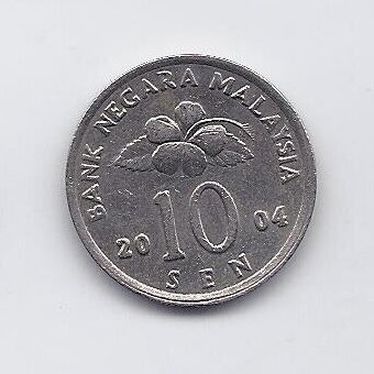 MALAYSIA 10 SEN 2004 KM # 51 XF