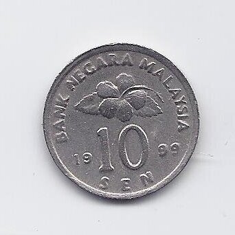 MALAYSIA 10 SEN 1999 KM # 51 VF