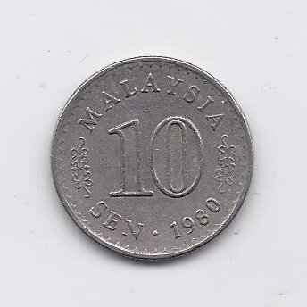 MALAYSIA 10 SEN 1980 KM # 3 VF