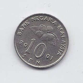 MALAYSIA 10 SEN 2001 KM # 51 VF