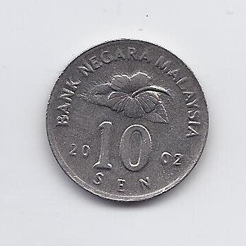 MALAYSIA 10 SEN 2002 KM # 51 VF