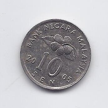 MALAYSIA 10 SEN 2005 KM # 51 VF
