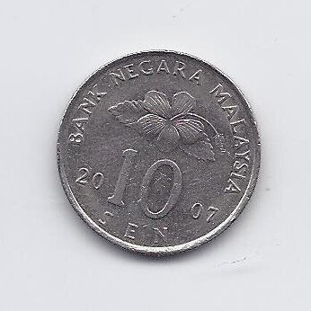 MALAYSIA 10 SEN 2007 KM # 51 XF