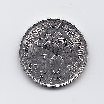 MALAYSIA 10 SEN 2008 KM # 51 XF