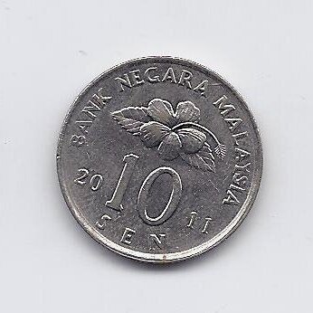 MALAYSIA 10 SEN 2011 KM # 51 XF