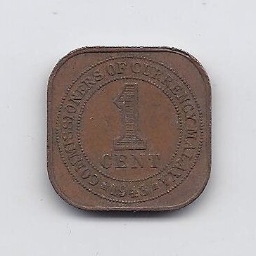 MALAYA 1 CENT 1943 KM # 6 VF