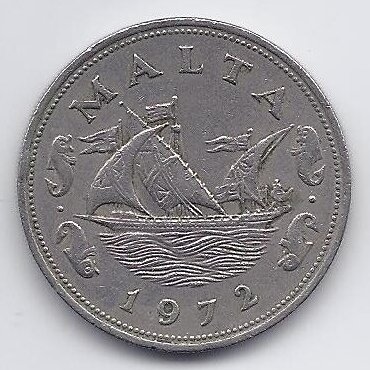 MALTA 10 CENTS 1972 KM # 11 VF 1