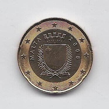 MALTA 20 EURO CENT 2008 KM # 129 UNC