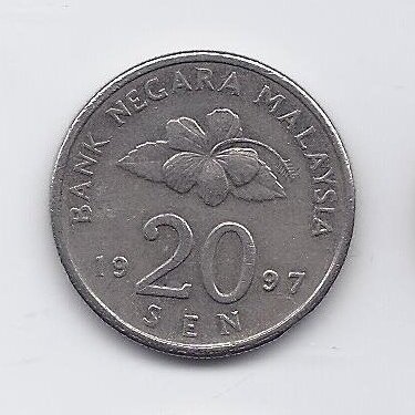 MALAYSIA 20 SEN 1997 KM # 52 VF
