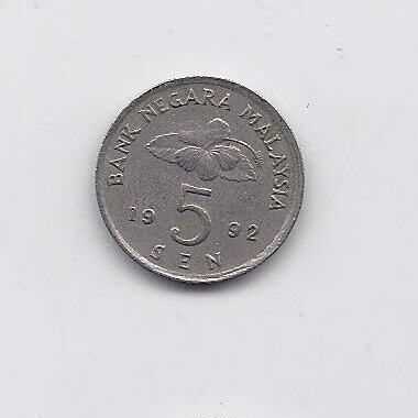 MALAYSIA 5 SEN 1992 KM # 50 VF