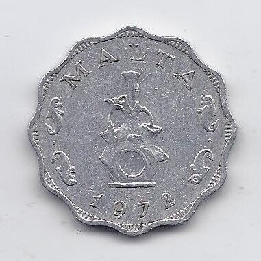 MALTA 5 MILS 1972 KM # 7 VF 1