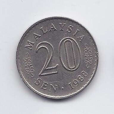 MALAIZIJA 20 SEN 1988 KM # 4 VF