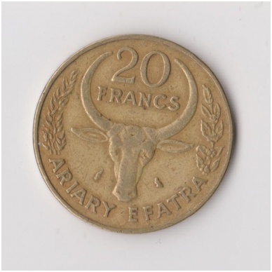 MADAGASKARAS 20 FRANCS 1979 KM # 12 VF
