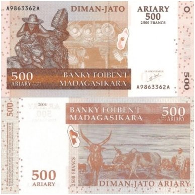 MADAGASKARAS 500 ARIARY 2004 P # 88 UNC