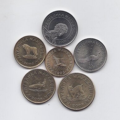 MAKEDONIJA 1993 - 2017 m. 6 monetų rinkinys 1