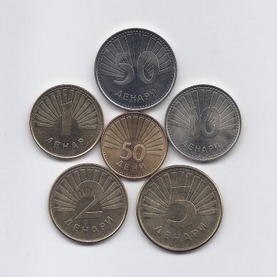 MAKEDONIJA 1993 - 2017 m. 6 monetų rinkinys