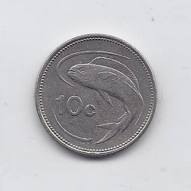 MALTA 10 CENTS 1986 KM # 76 VF