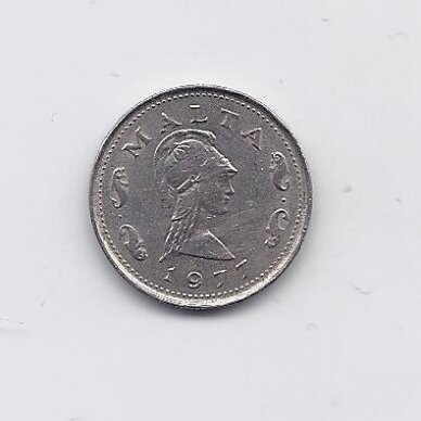 MALTA 2 CENTS 1977 KM # 9 VF 1